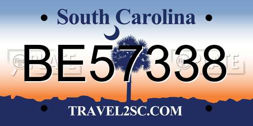 BE57338 South Carolina License Plate