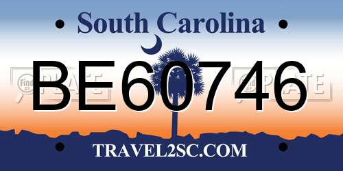 BE60746 South Carolina License Plate