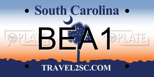 BEA1 South Carolina License Plate
