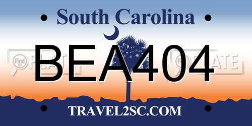 BEA404 South Carolina License Plate