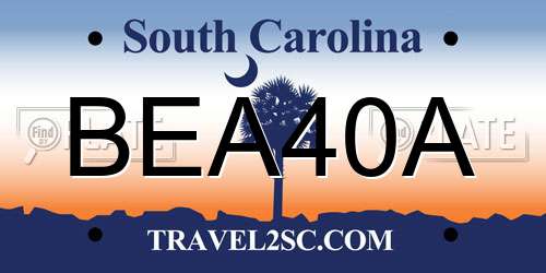 BEA40A South Carolina License Plate