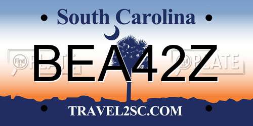 BEA42Z South Carolina License Plate