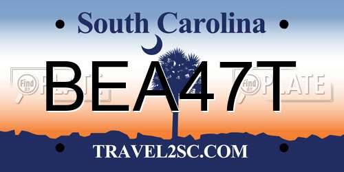BEA47T South Carolina License Plate