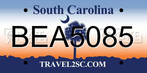 BEA5085 South Carolina License Plate