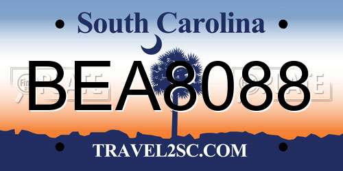 BEA8088 South Carolina License Plate
