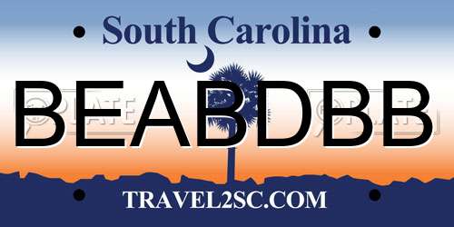 BEABDBB South Carolina License Plate