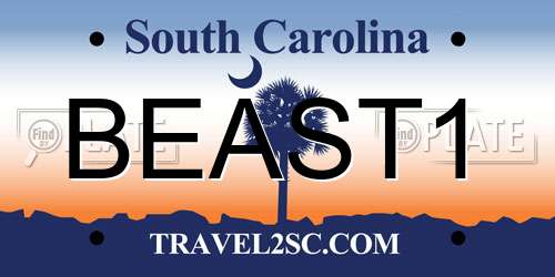 BEAST1 South Carolina License Plate