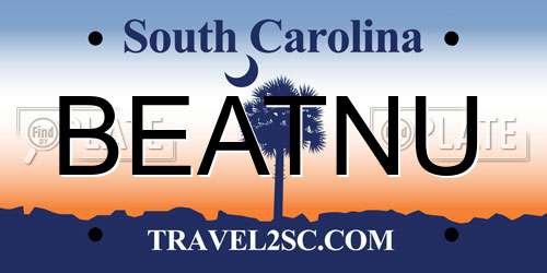 BEATNU South Carolina License Plate