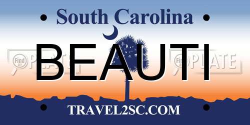 BEAUTI South Carolina License Plate