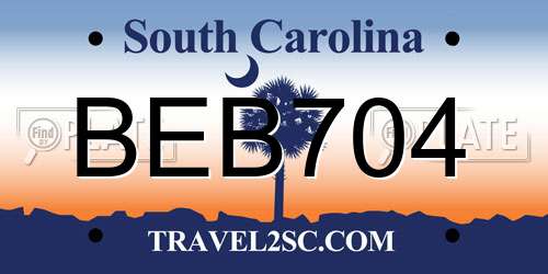 BEB704 South Carolina License Plate