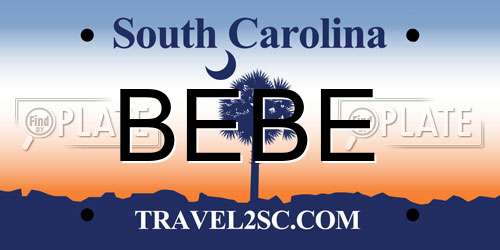 BEBE South Carolina License Plate