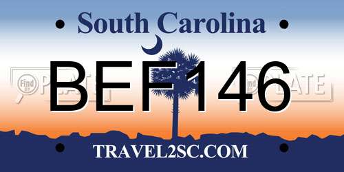 BEF146 South Carolina License Plate