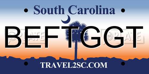 BEFTGGT South Carolina License Plate
