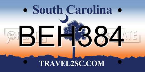 BEH384 South Carolina License Plate