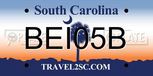 BEI05B South Carolina License Plate