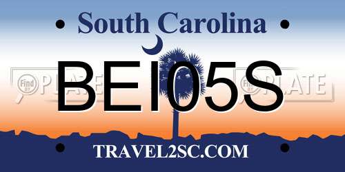 BEI05S South Carolina License Plate