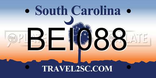 BEI088 South Carolina License Plate