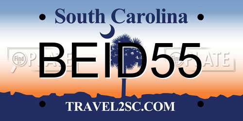 BEID55 South Carolina License Plate