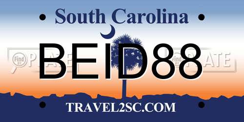BEID88 South Carolina License Plate