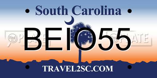 BEIO55 South Carolina License Plate
