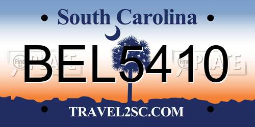 BEL5410 South Carolina License Plate