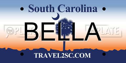 BELLA South Carolina License Plate