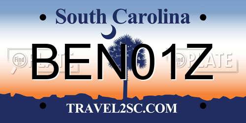 BEN01Z South Carolina License Plate