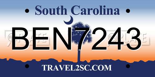 BEN7243 South Carolina License Plate