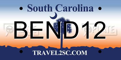 BEND12 South Carolina License Plate