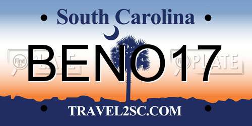 BENO17 South Carolina License Plate