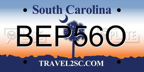 BEP56O South Carolina License Plate