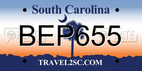 BEP655 South Carolina License Plate