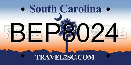 BEP8024 South Carolina License Plate