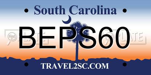 BEPS60 South Carolina License Plate