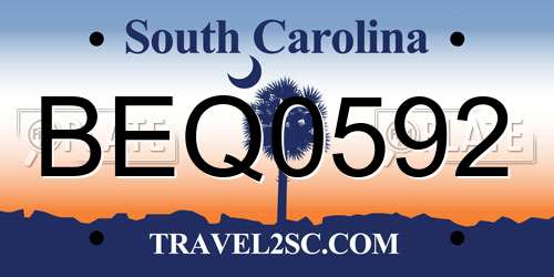 BEQ0592 South Carolina License Plate