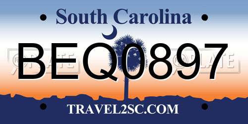 BEQ0897 South Carolina License Plate