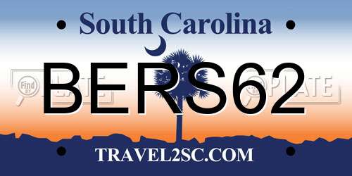 BERS62 South Carolina License Plate
