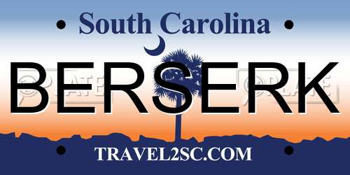 BERSERK South Carolina License Plate