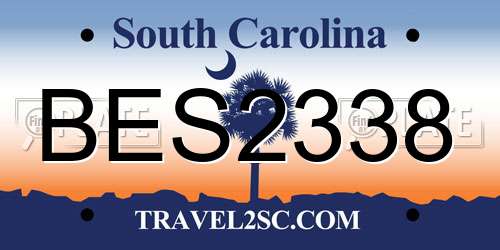 BES2338 South Carolina License Plate