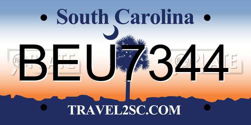 BEU7344 South Carolina License Plate