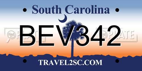 BEV342 South Carolina License Plate