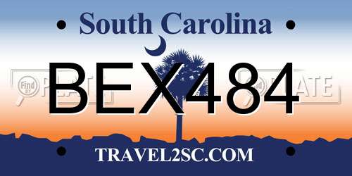 BEX484 South Carolina License Plate