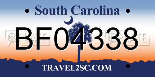 BF04338 South Carolina License Plate