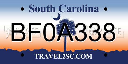 BF0A338 South Carolina License Plate