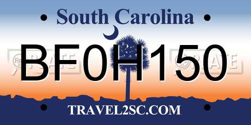 BF0H150 South Carolina License Plate