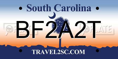 BF2A2T South Carolina License Plate