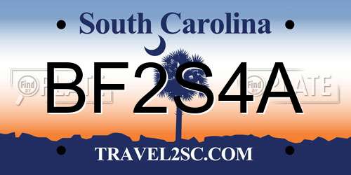 BF2S4A South Carolina License Plate