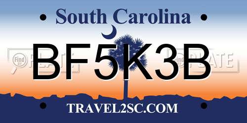 BF5K3B South Carolina License Plate