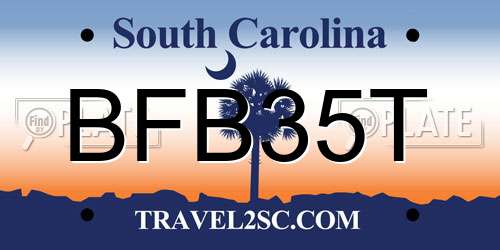 BFB35T South Carolina License Plate