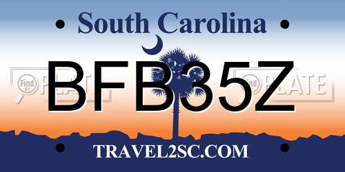 BFB35Z South Carolina License Plate
